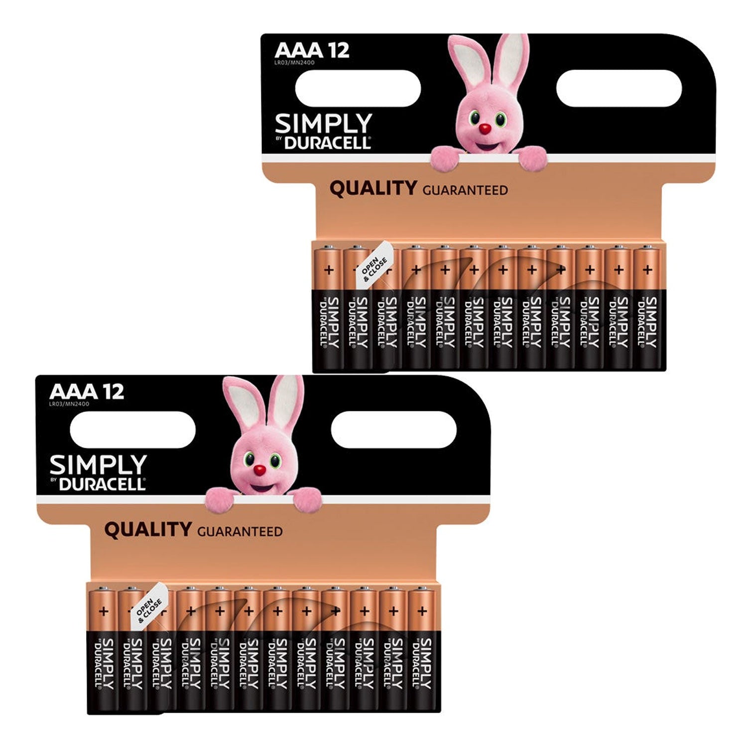Duracell Simply Plus AAA Alkaline Batteries LR03 MN2400 Pack of 24