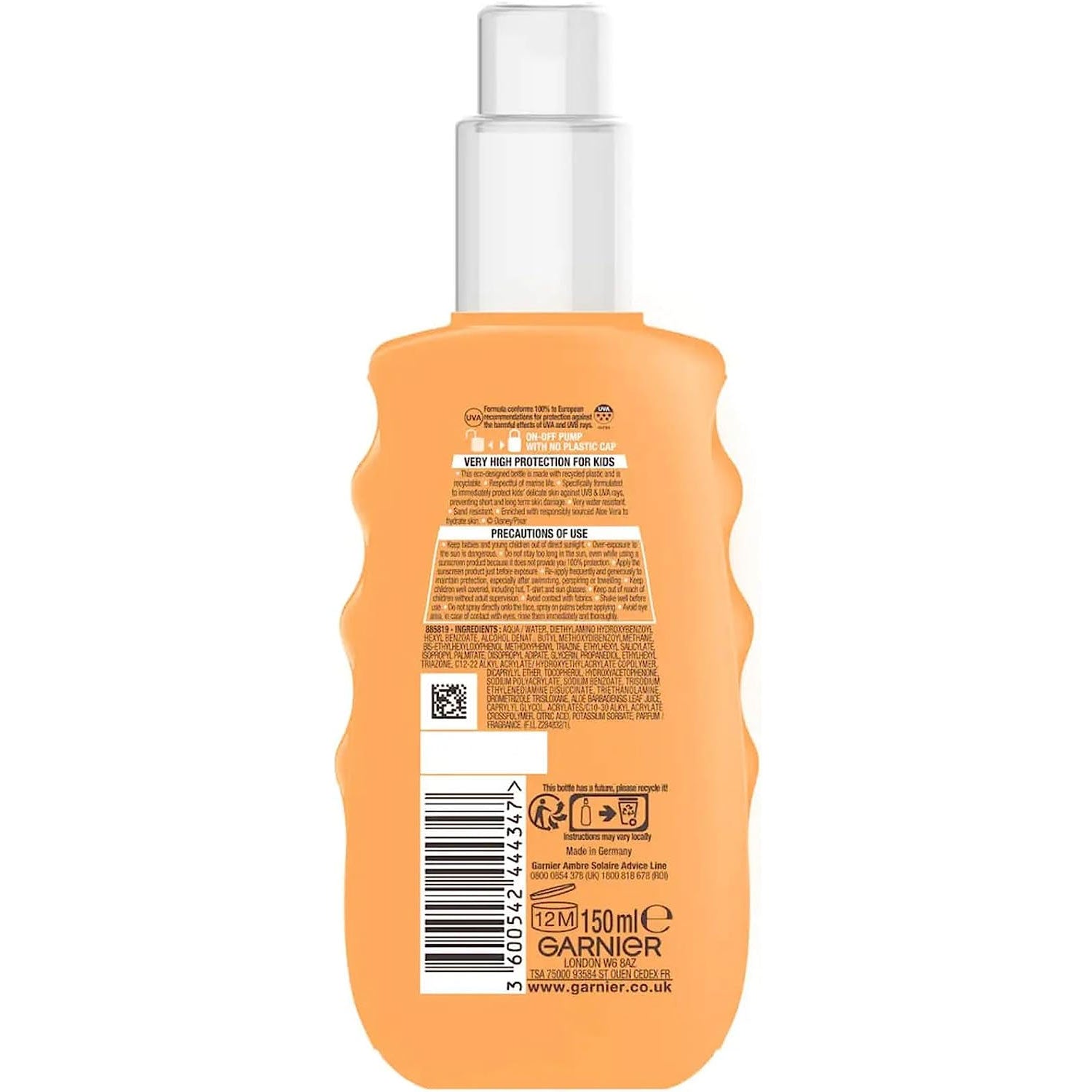 Garnier Ambre Solaire SPF50 for Kids Water Resistant  Sun Cream Spray 150ML
