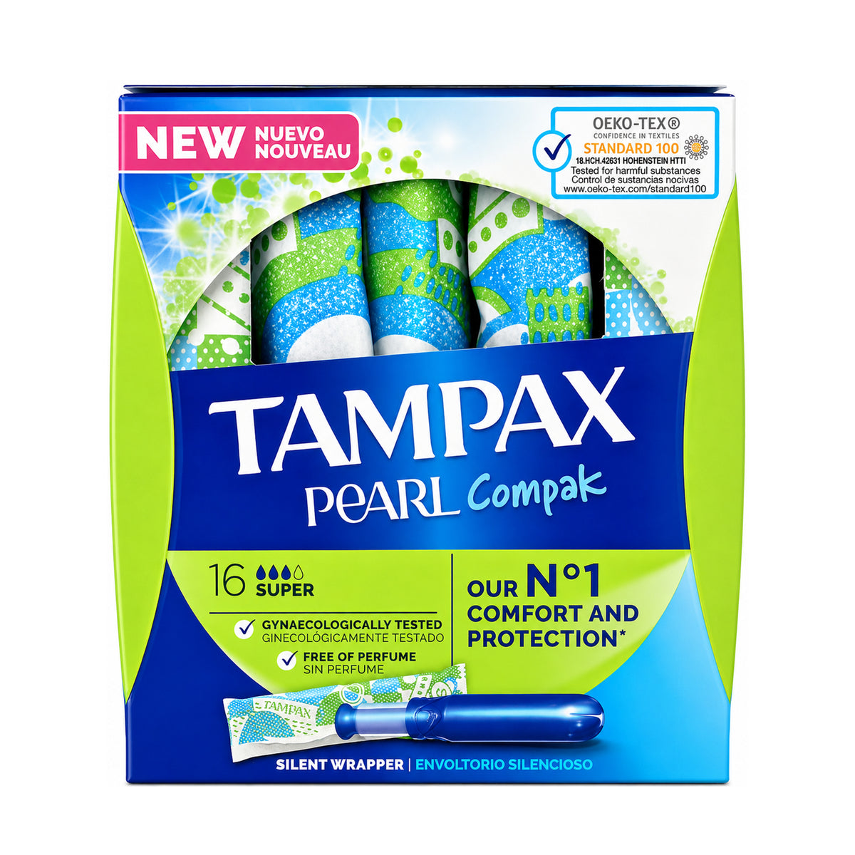 Tampax Pearl Compact Super Tampons 16 Pack with Applicator