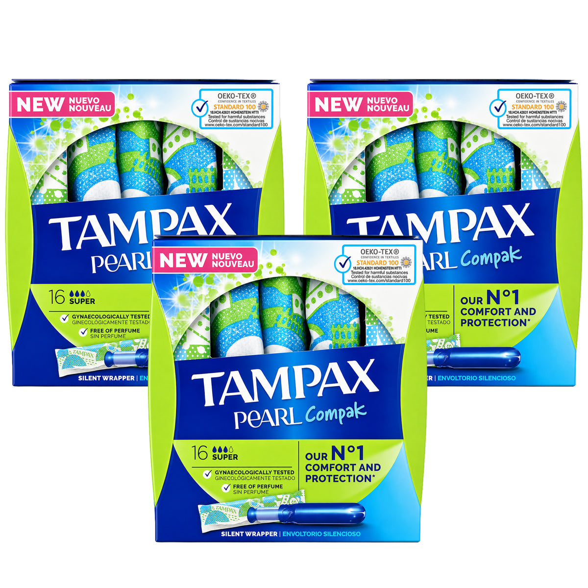 Tampax Pearl Compact Super Tampons 16 Pack with Applicator