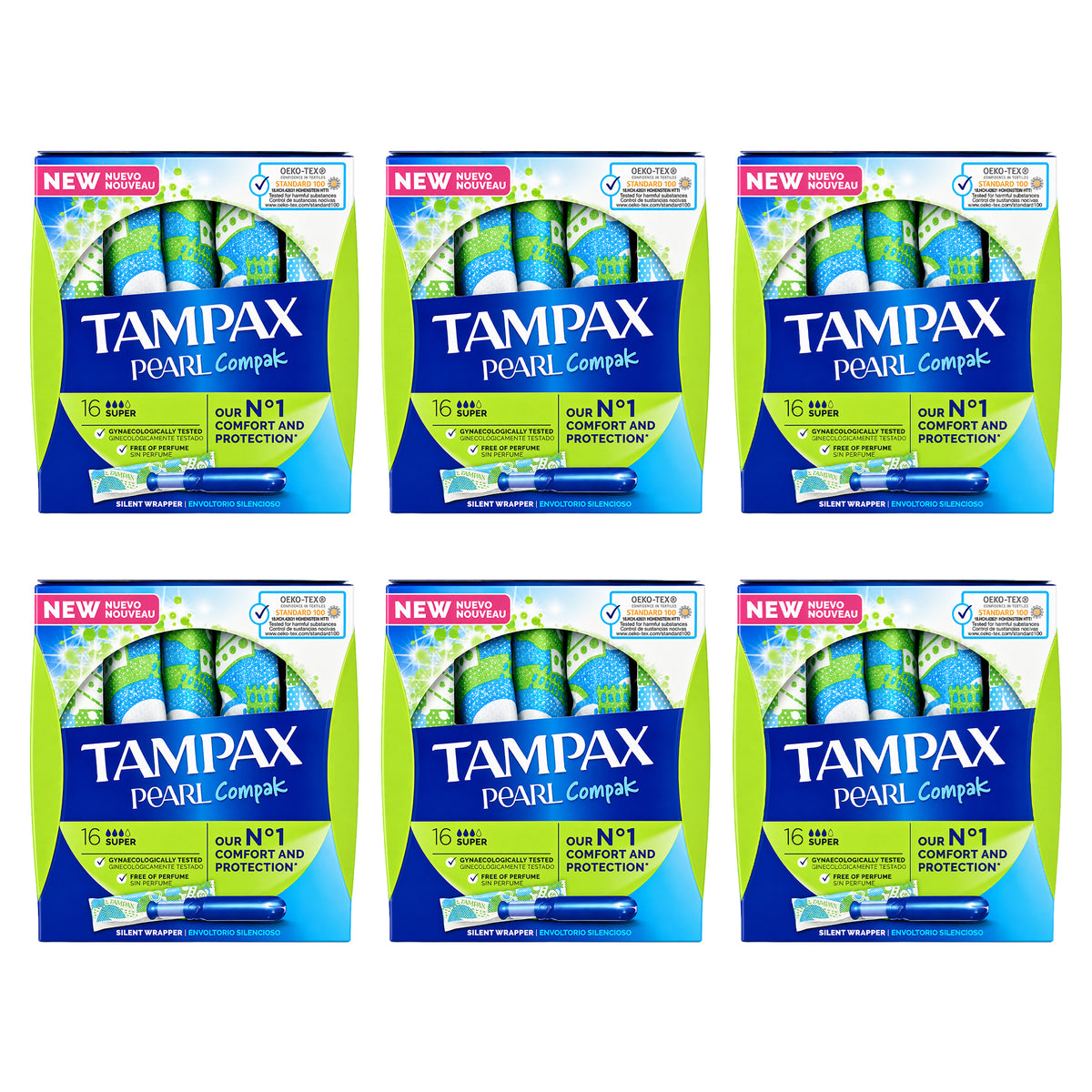Tampax Pearl Compact Super Tampons 16 Pack with Applicator