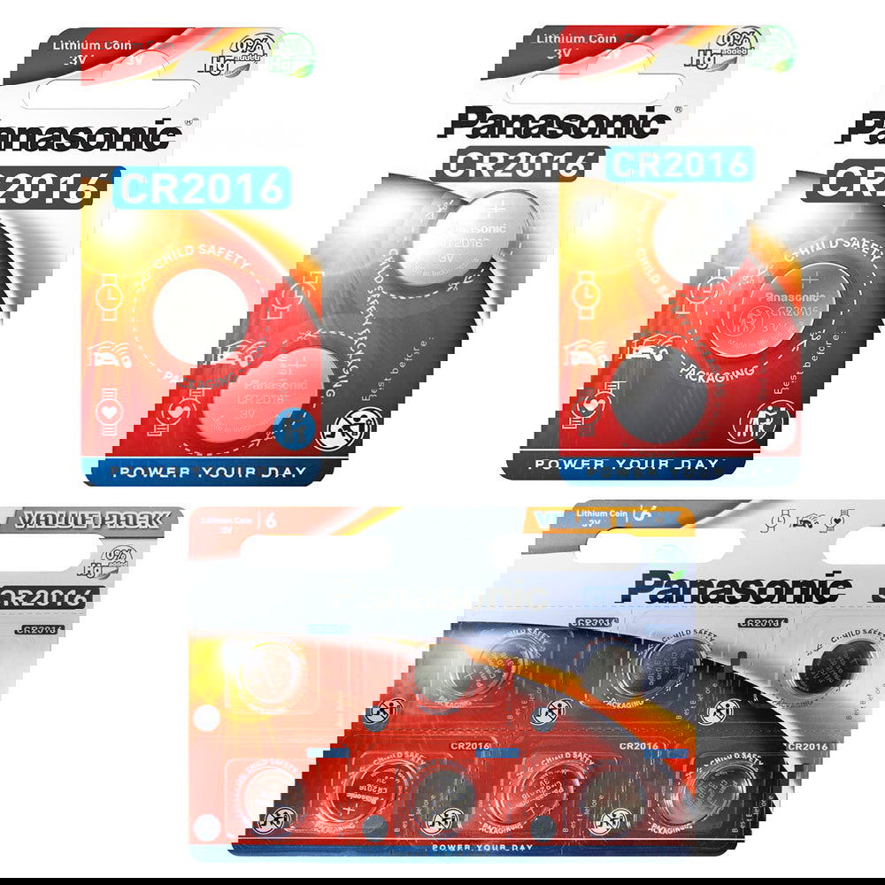 Panasonic CR2016 3V Battery Lithium Cell Coin Batteries