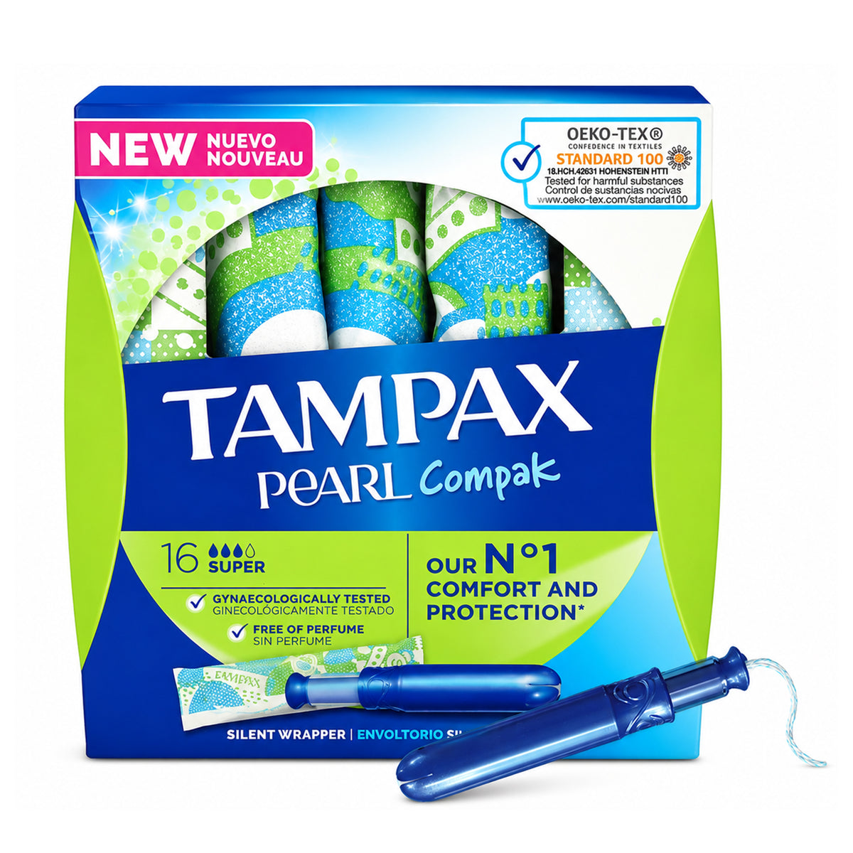 Tampax Pearl Compact Super Tampons 16 Pack with Applicator