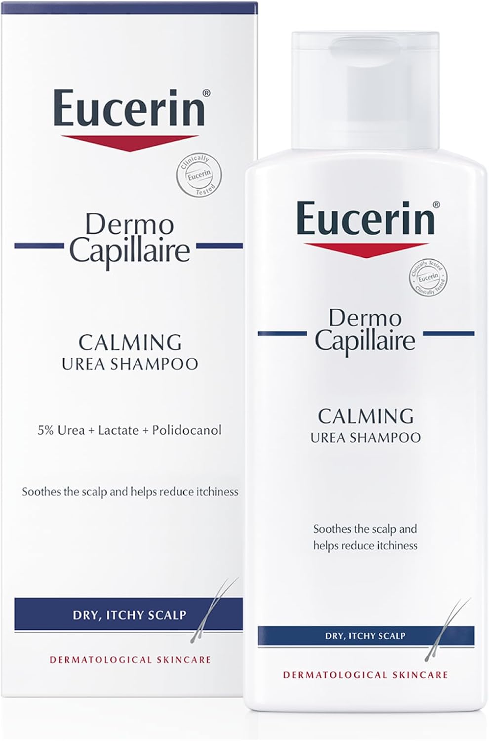 Eucerin DermoCapillaire Calming Urea Shampoo 250ml Fragrance Free for Dry & Itchy Scalp