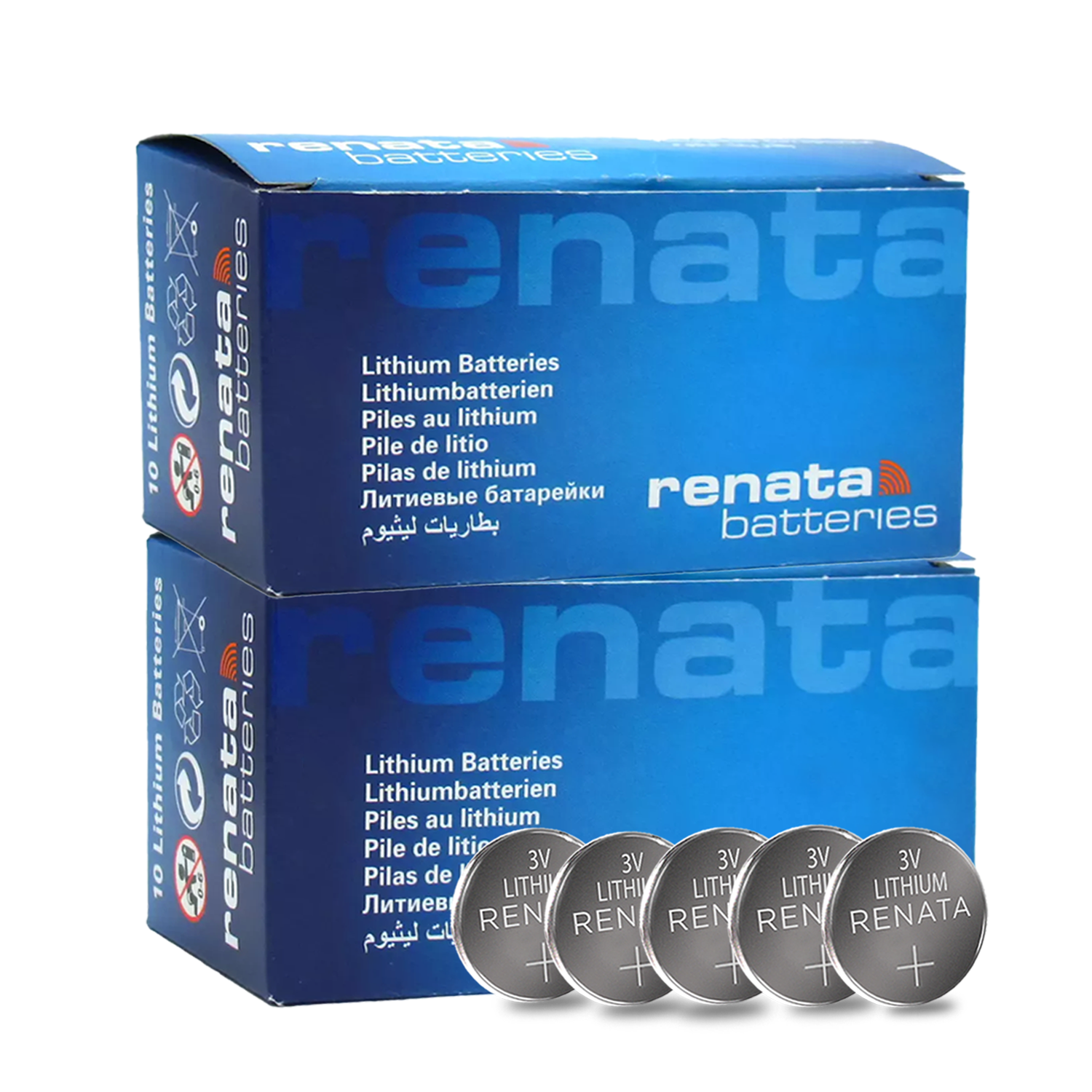 Renata Batteries 1.5V Swiss-Made Coin Cell Battery Pack of 5