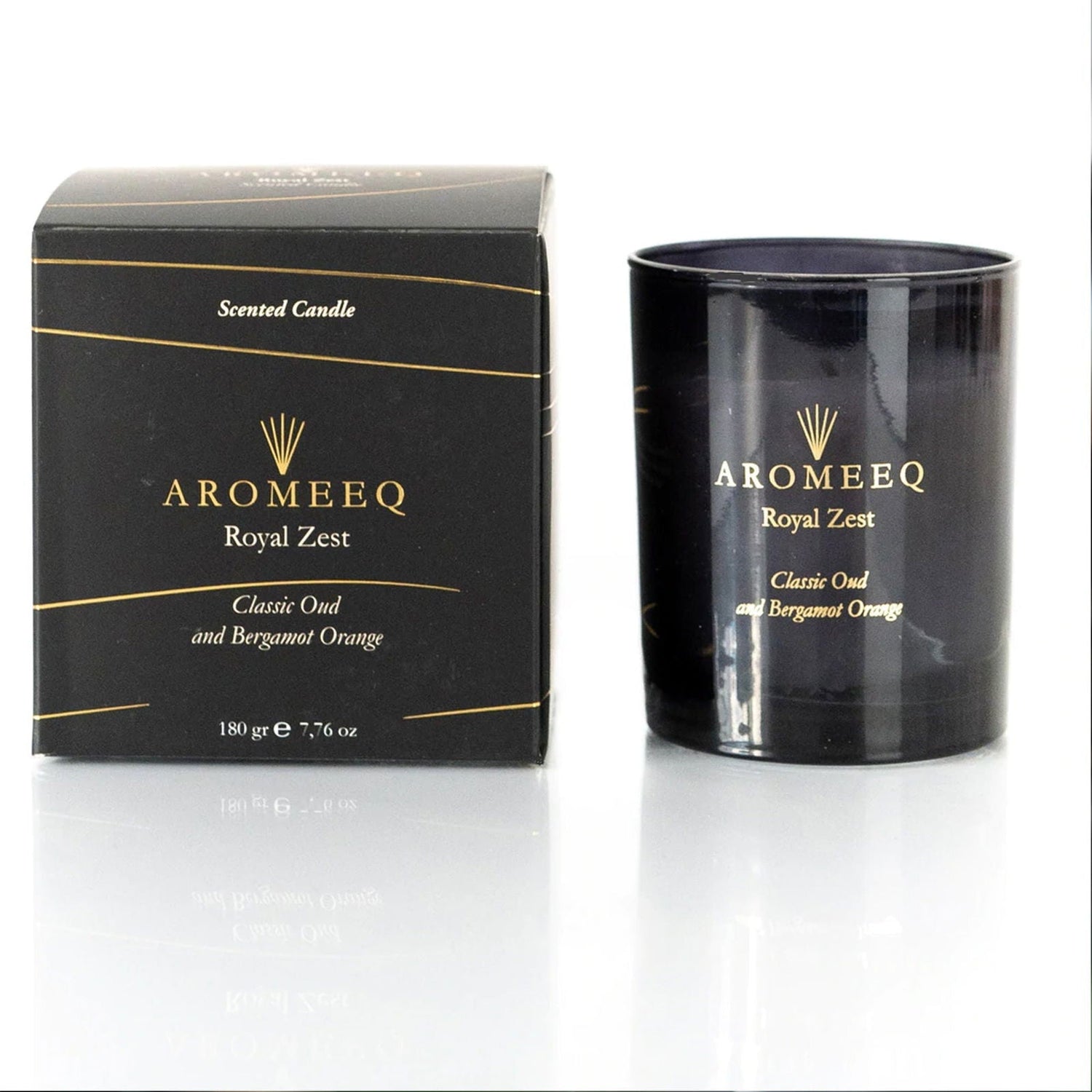 Royal Zest Scented Candle - Classic Oud & Bergamot Orange 180gm