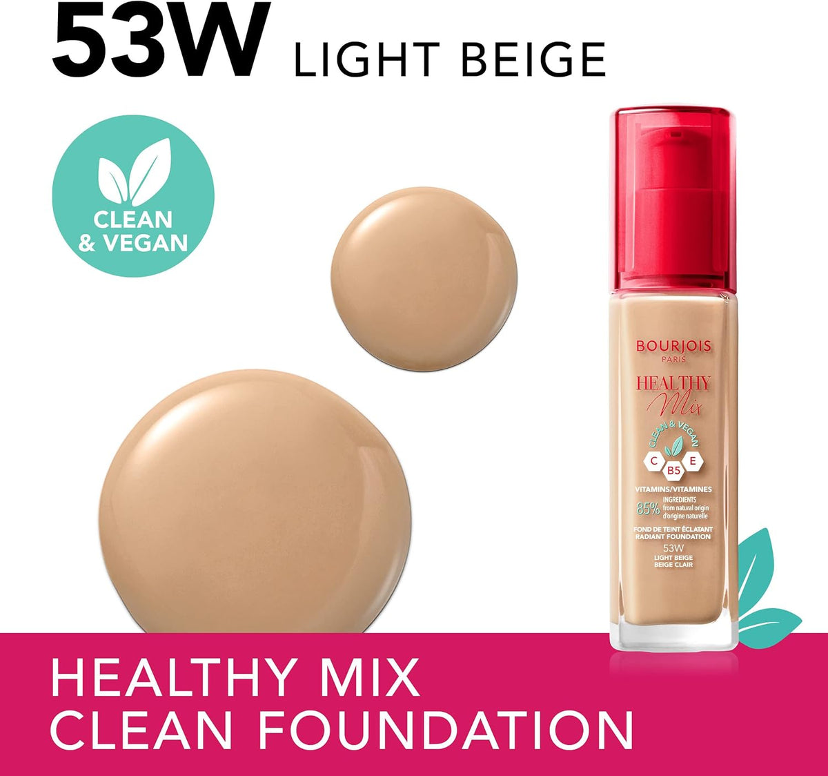 Bourjois Healthy Mix Radiant Foundation 53 Light Beige 30ml