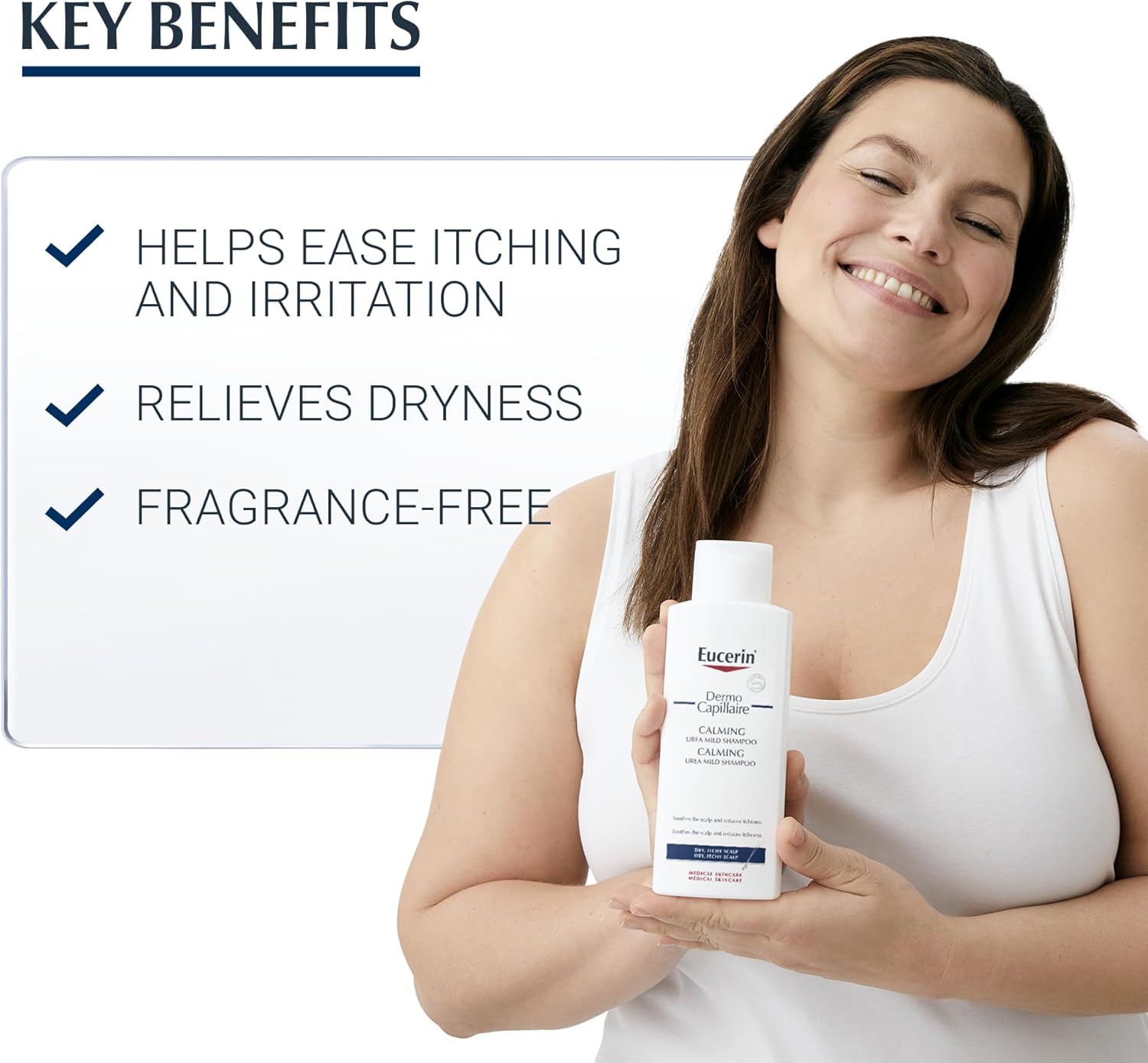 Eucerin DermoCapillaire Calming Urea Shampoo 250ml Fragrance Free for Dry & Itchy Scalp