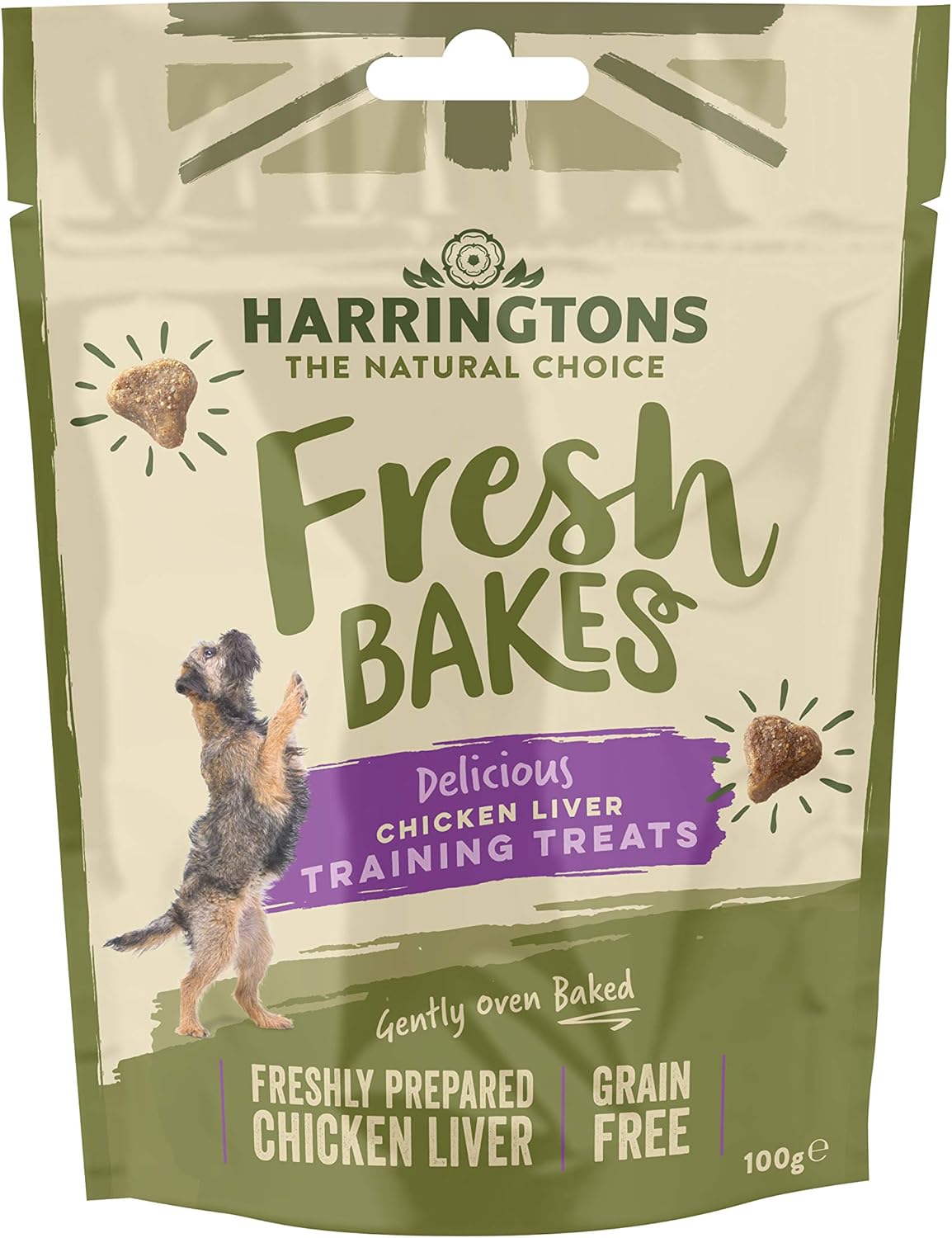 Harringtons Fresh Bakes Grain Free Chicken Liver Training Dog Treats 100g Pack of 9