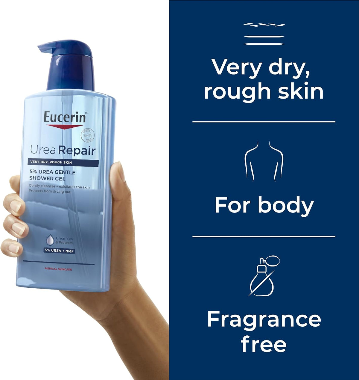Eucerin UreaRepair 5% Urea Gentle Shower Gel 400ml for Dry & Rough Skin