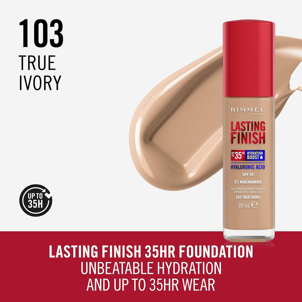Rimmel Lasting Finish 35Hr Foundation 103 True Ivory SPF20