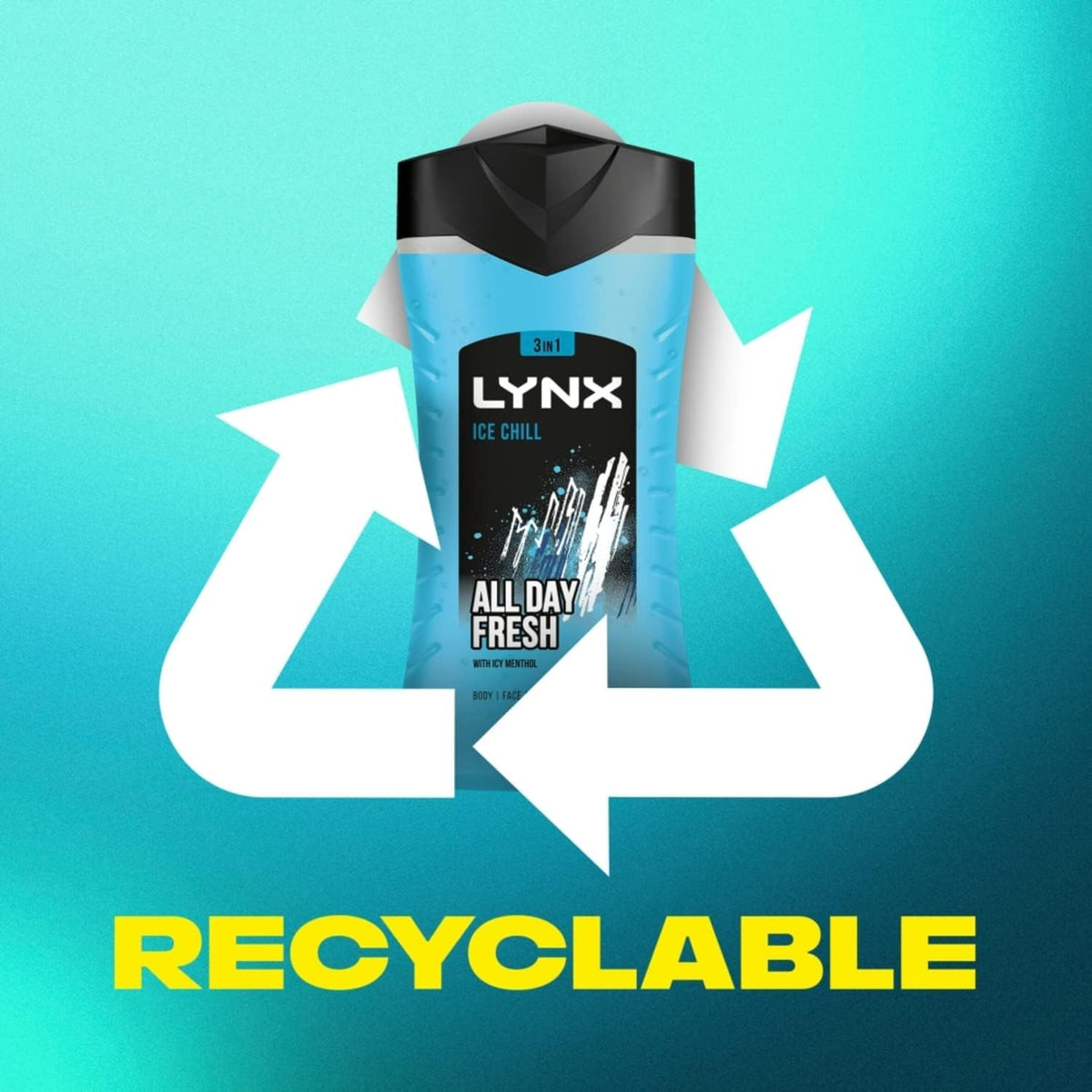 LYNX Ice Chill 3-in-1 Shower Gel Cooling Mint & Lemon 225ml
