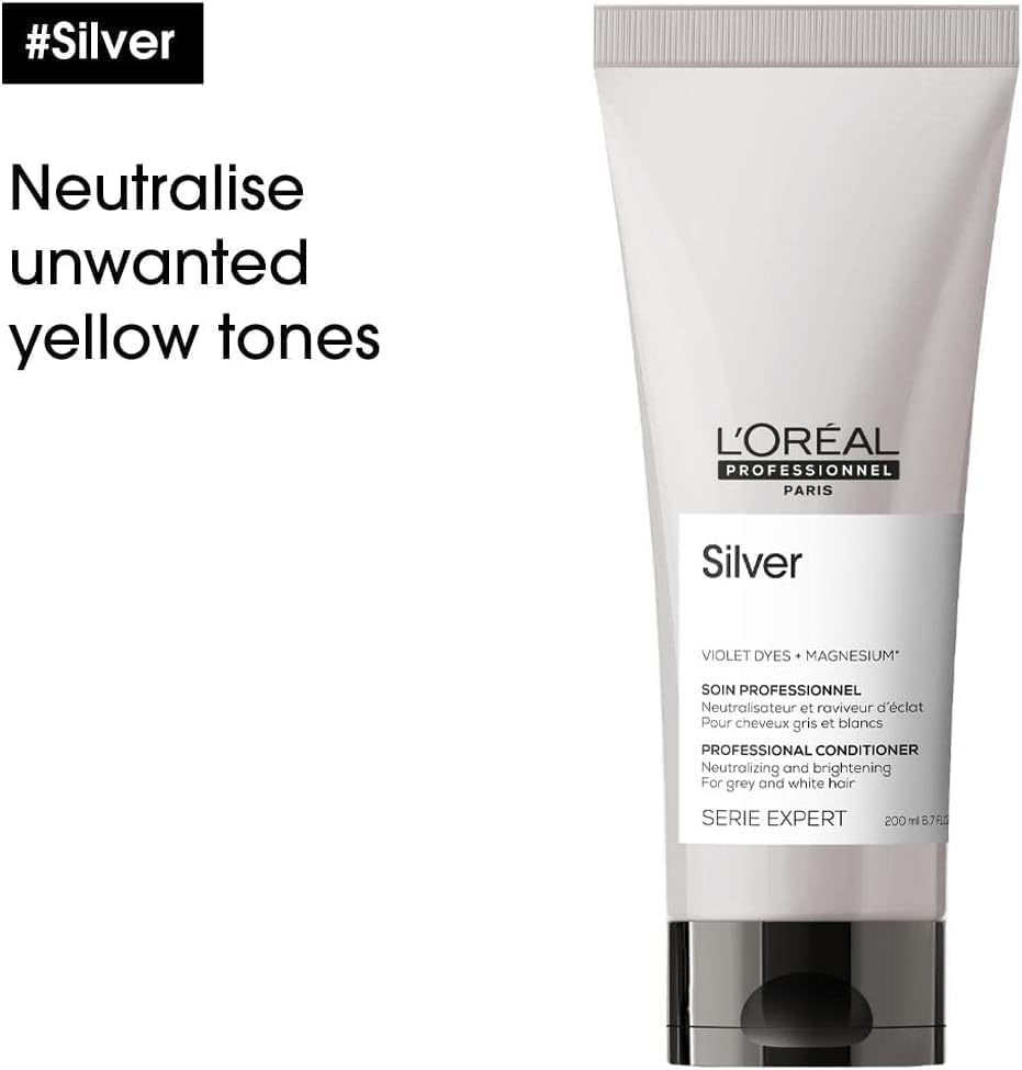 L’Oréal Professionnel Serie Expert Silver Conditioner 200ml for Grey White & Light Blonde Hair