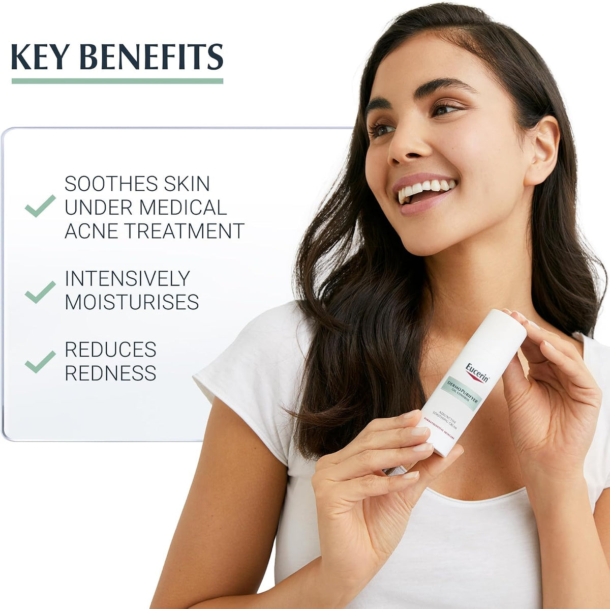 Eucerin DermoPurifyer Oil Control Adjunctive Soothing Cream 50ml Intensive Moisturiser for Blemish-Prone Skin