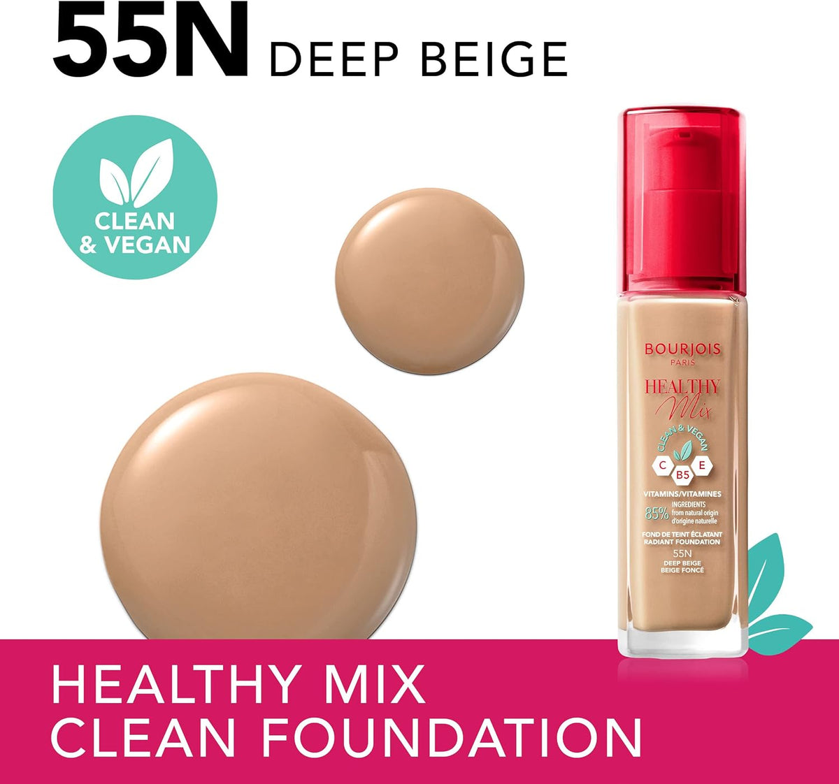 Bourjois Healthy Mix Radiant Foundation 55 Deep Beige 30ml