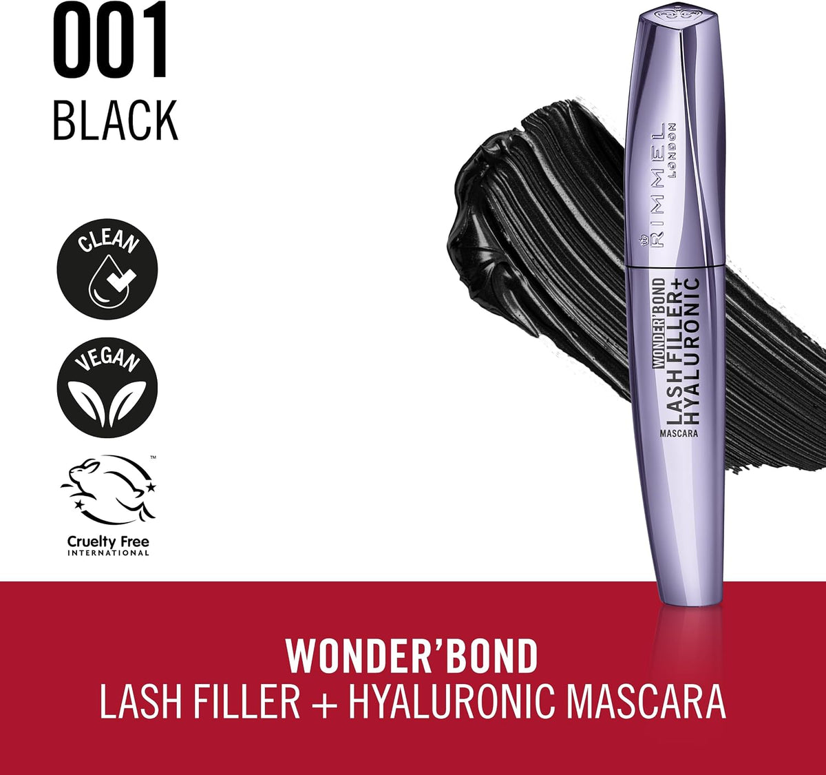 Rimmel Wonder’Bond Lash Filler + Hyaluronic Mascara 001 Black 11ml