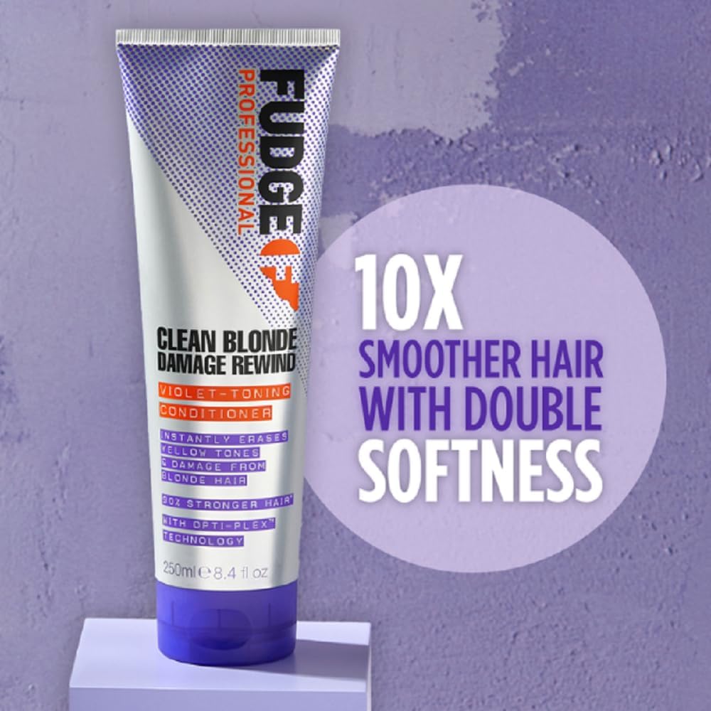 Fudge Professional Clean Blonde Damage Rewind Conditioner 250ml Purple Toning & Hair Repair