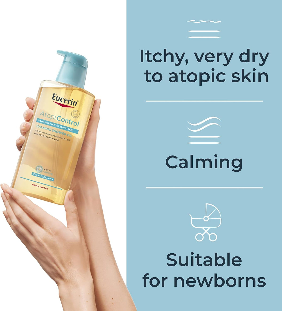 Eucerin AtopiControl Calming Bath & Shower Oil 400ml for Dry Sensitive Skin
