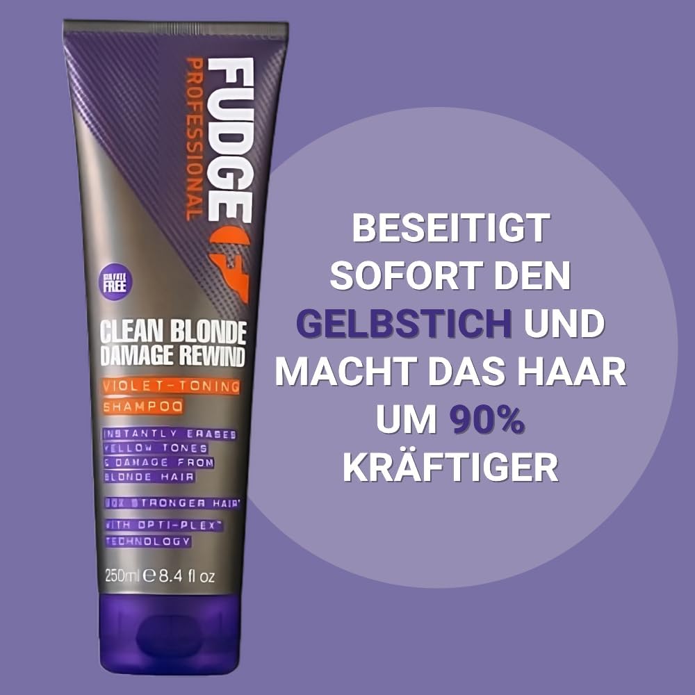 Fudge Clean Blonde Damage Rewind Purple Shampoo 1L Bond Repair