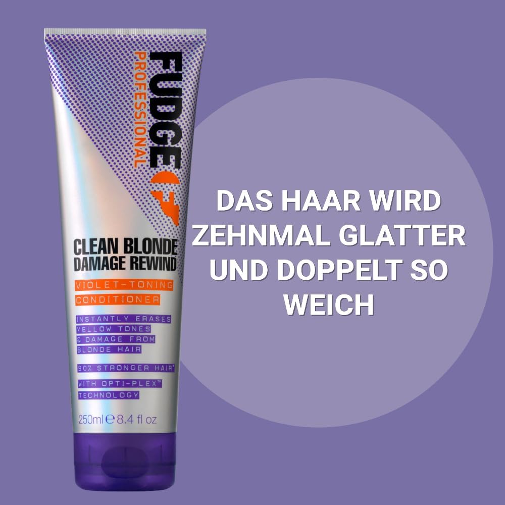 Fudge Professional Clean Blonde Damage Rewind Conditioner 1L – Purple Toning & Bond Repair