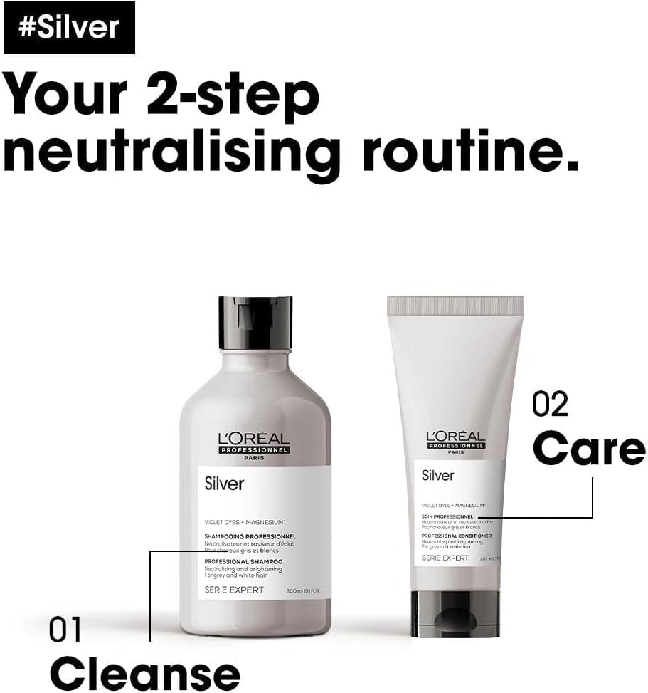 L’Oréal Professionnel Serie Expert Silver Conditioner 200ml for Grey White & Light Blonde Hair