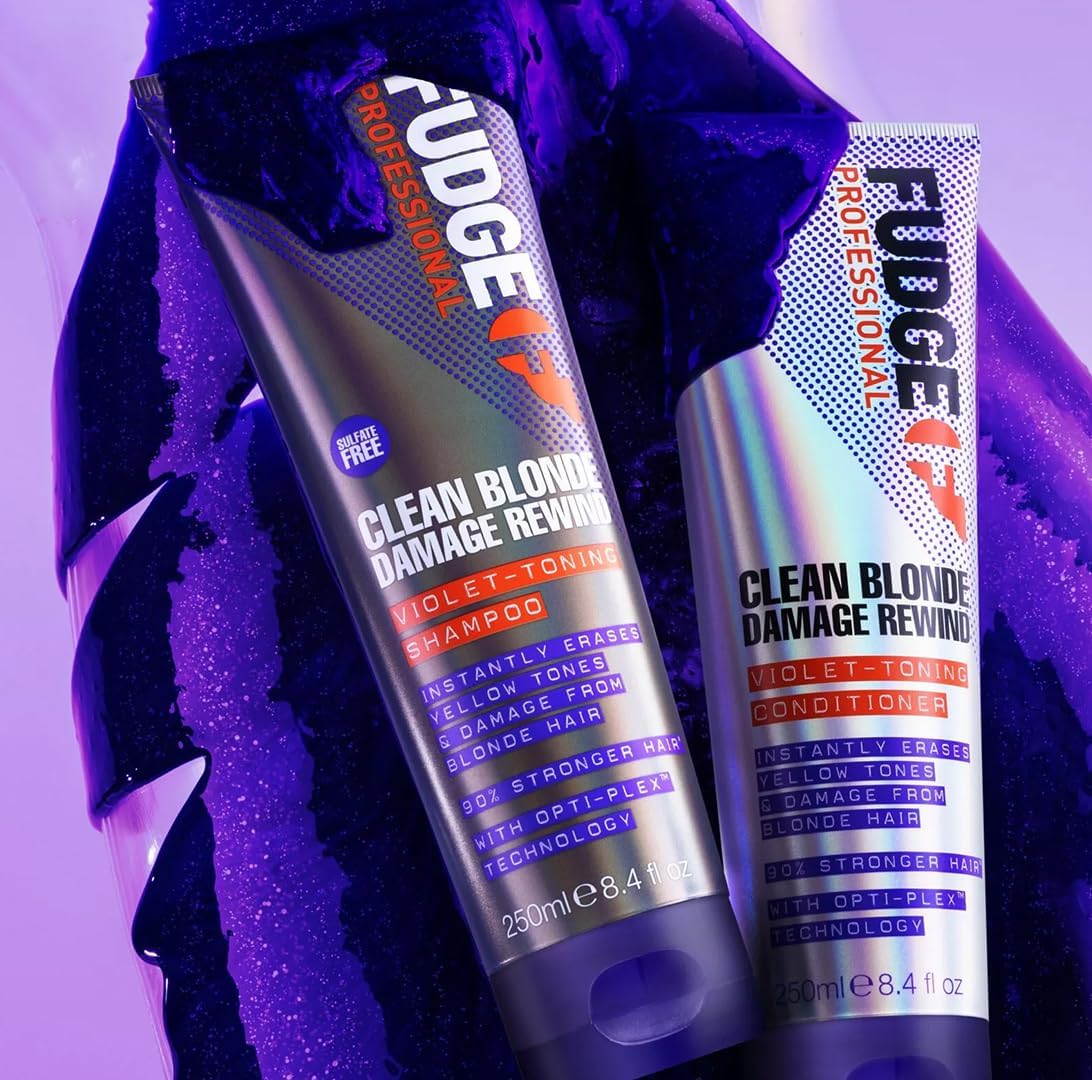 Fudge Professional Clean Blonde Damage Rewind Conditioner 1L – Purple Toning & Bond Repair