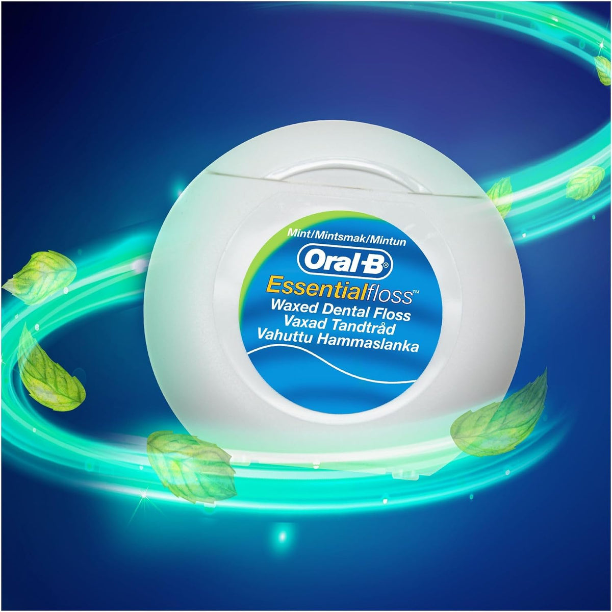Oral-B Essential Waxed Mint Dental Floss 50m Plaque Removal Floss