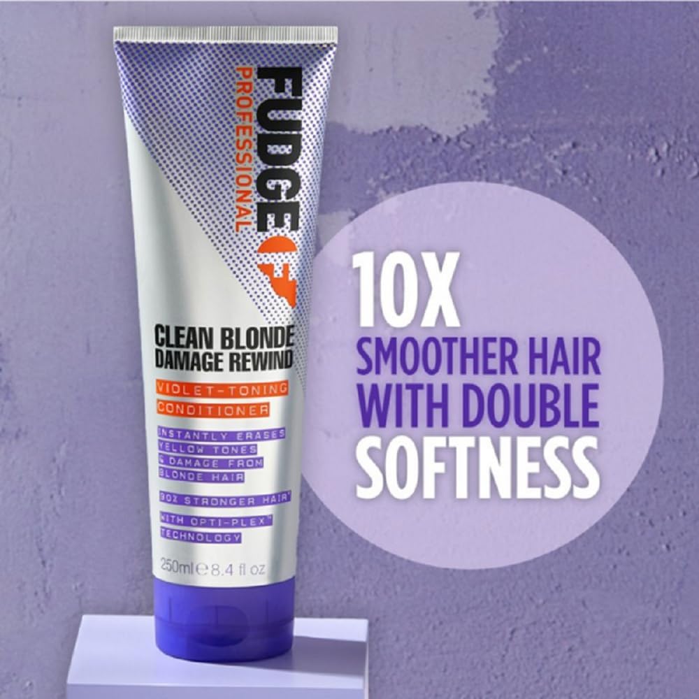 Fudge Professional Clean Blonde Damage Rewind Conditioner 250ml Purple Toning & Hair Repair