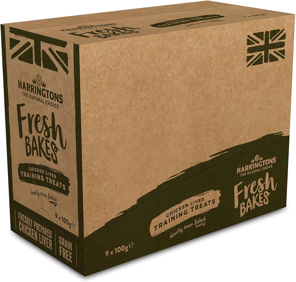 Harringtons Fresh Bakes Grain Free Chicken Liver Training Dog Treats 100g Pack of 9