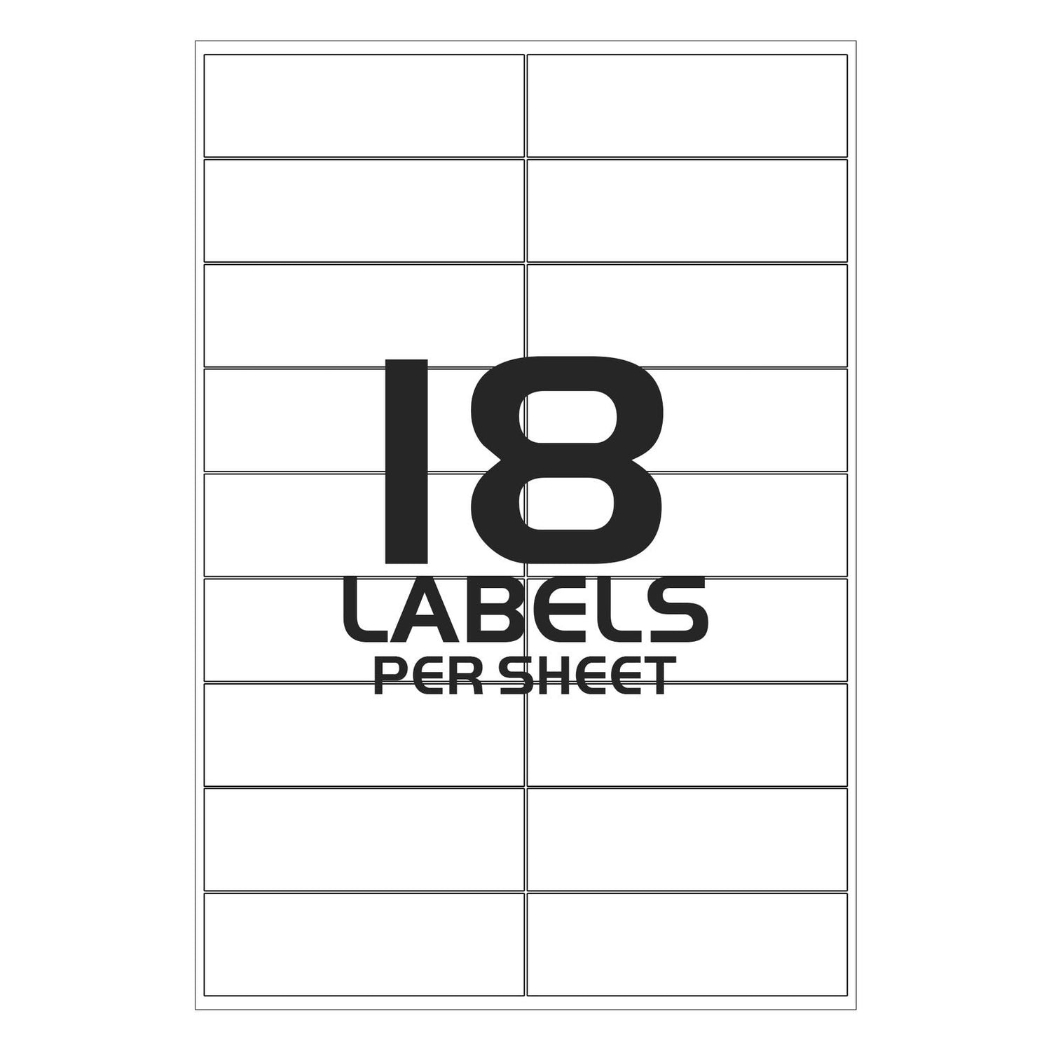 Sticky Labels for Printer - 18 Printer Labels per Sheet - 63mm x 47mm