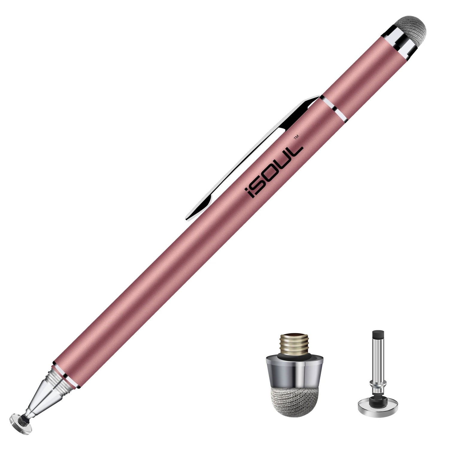 Stylus Pens for Touch Screens - Fine Point Universal Touch Pen for iPad, Android, iPhone, Samsung Galaxy, iPad Pro, and All Devices - Rose Gold
