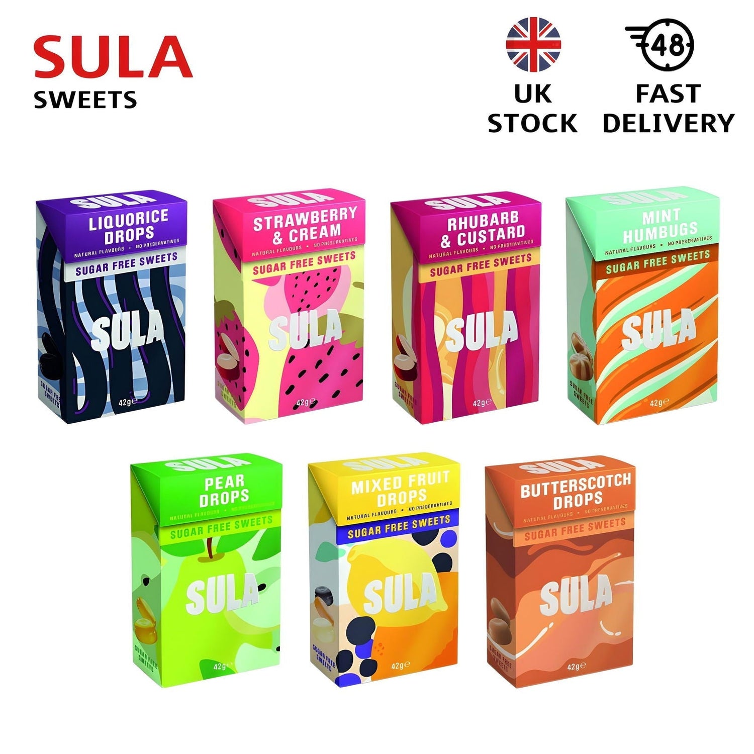 Sula Sugar Free Sweets Dairy & Gluten Free Candy with Natural Flavour 42g