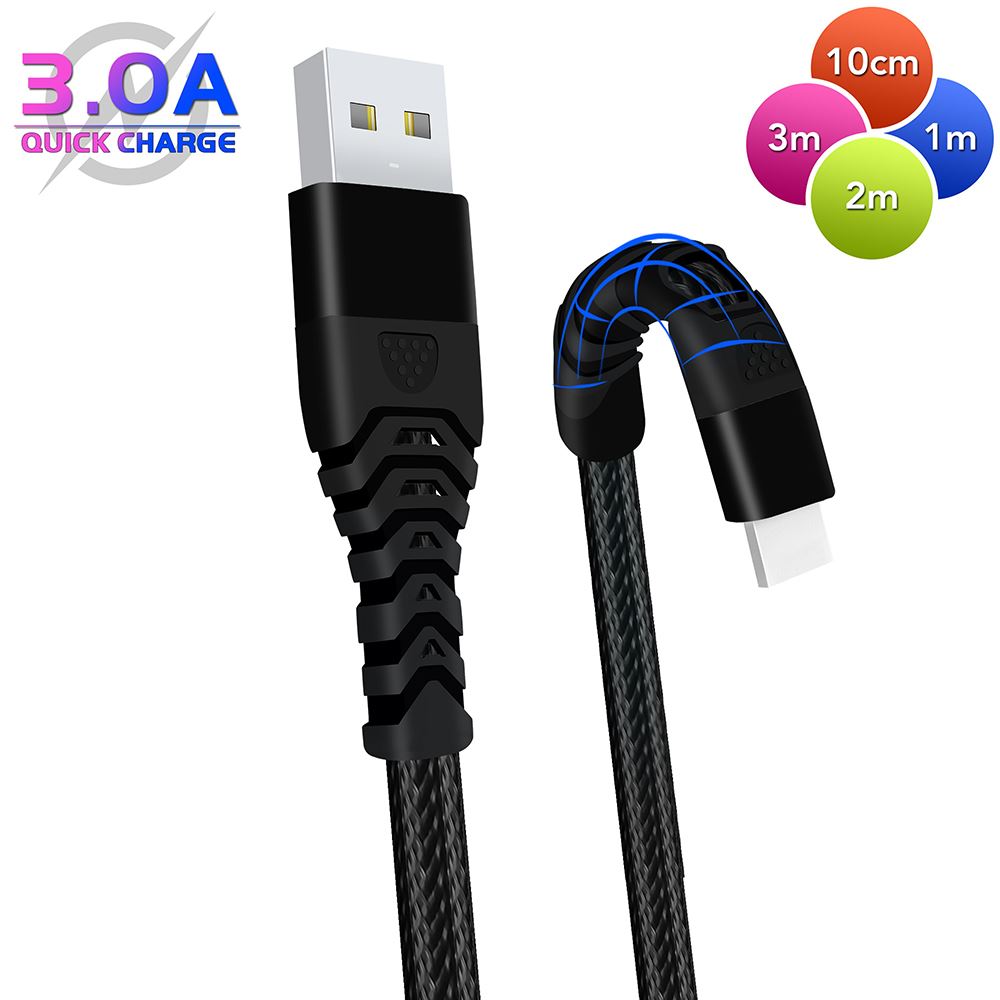 USB Type C Cable Heavy Braided Fast USB Charger Charging Cable