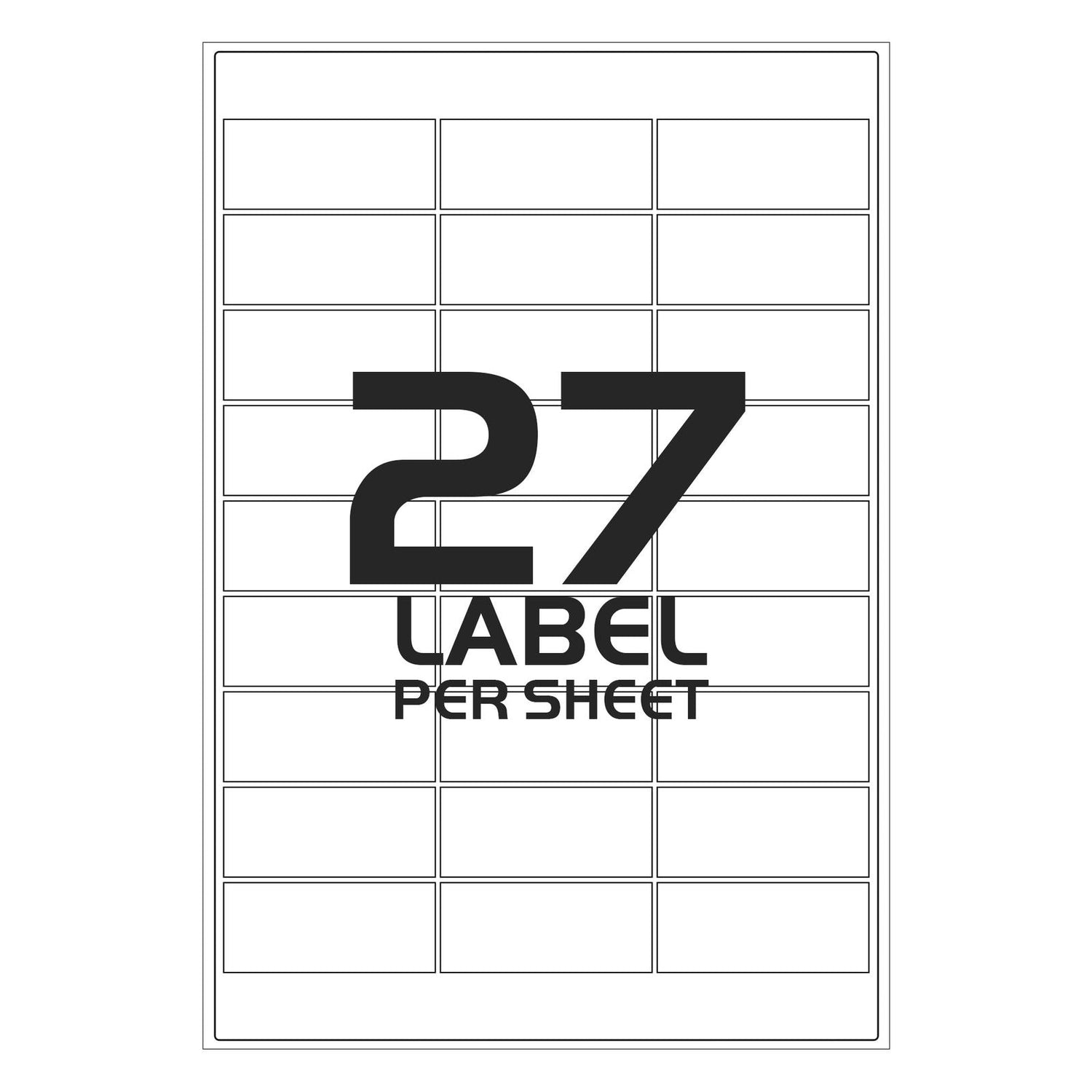 White Address Printer Labels - 27 Labels per Sheet - 64mm x 30mm