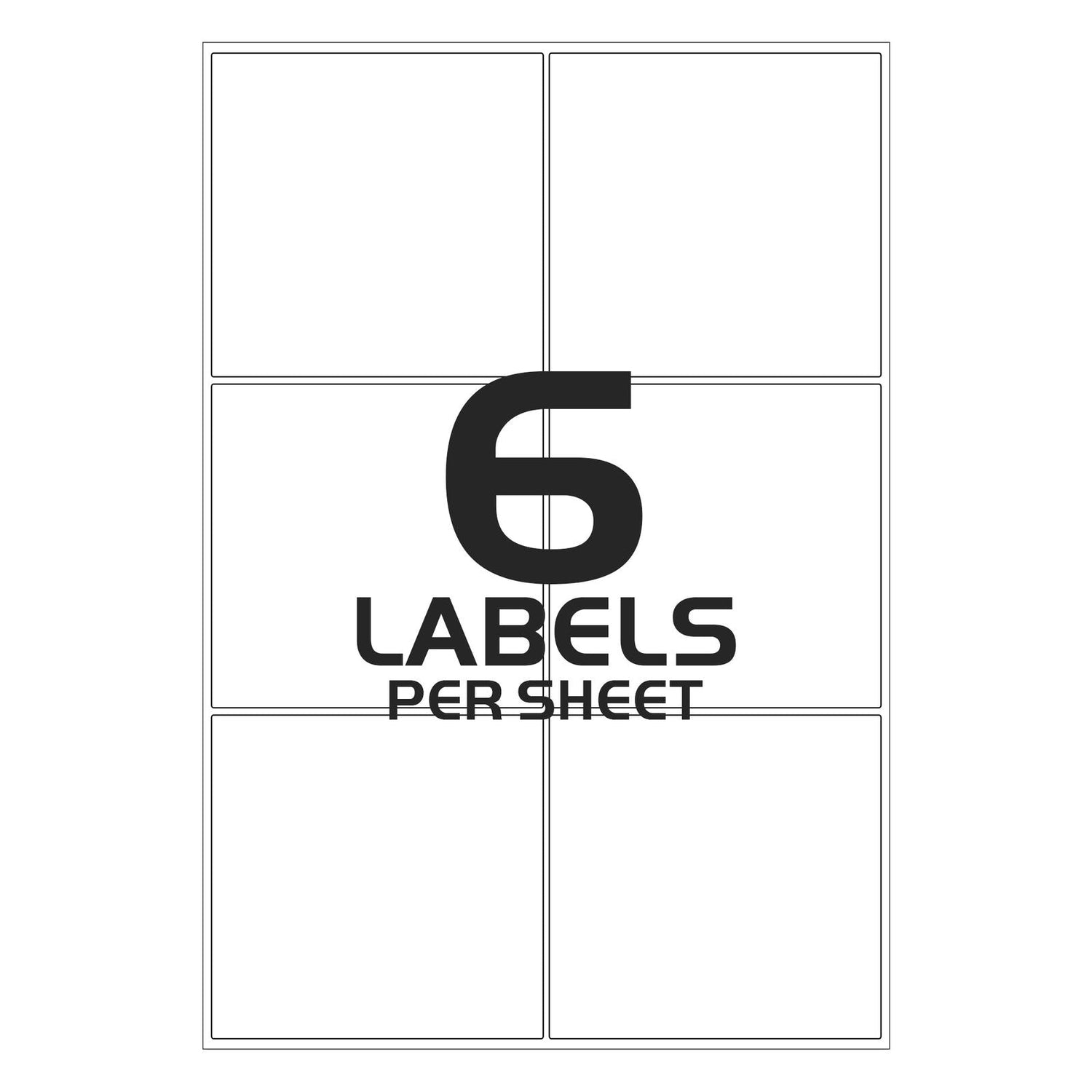 White Return Address Labels - 6 Printer Labels per Sheet - 99mm x 93mm