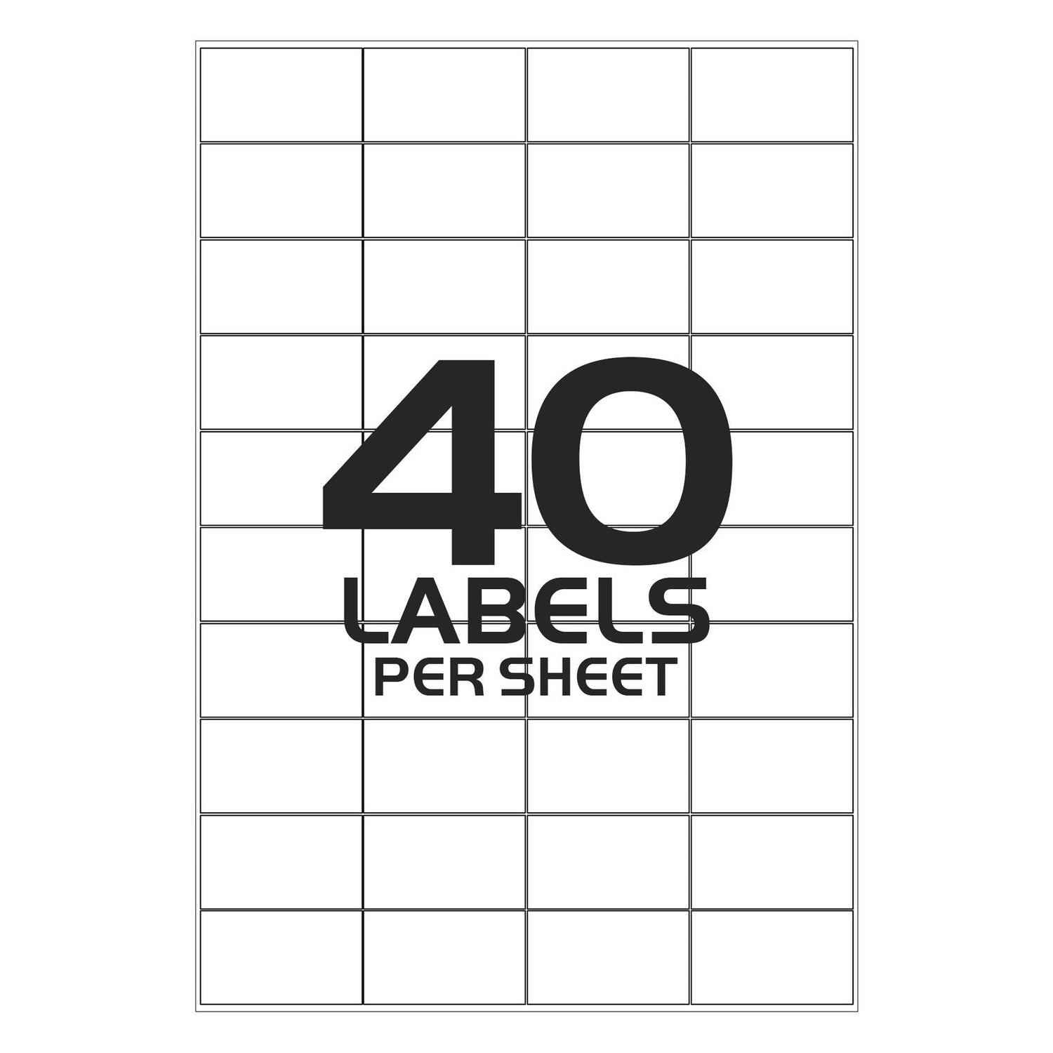 White Return Address Printer Labels - 40 Labels per Sheet 46mm x 25mm