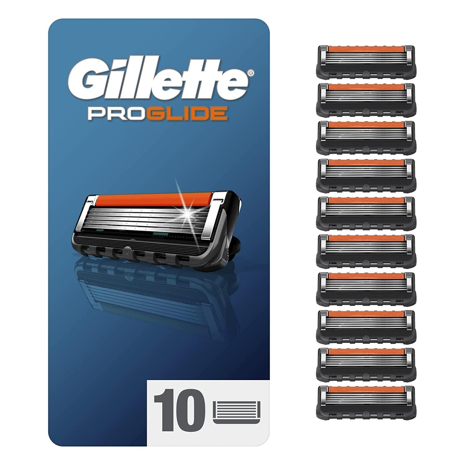 Gillette ProGlide Razor Blades for Men, Pack of 10 Razor Blade Refills with Precision Trimmer Smooth Facial razor  blade