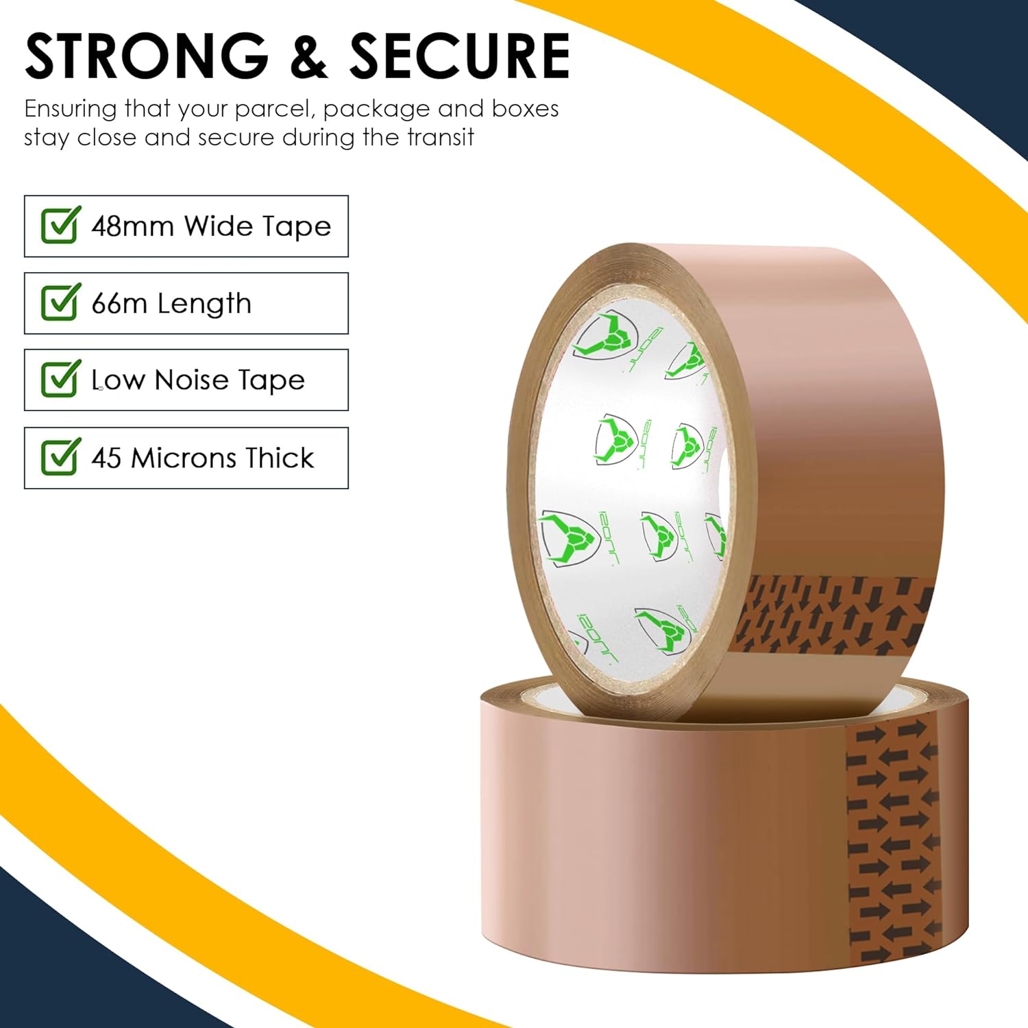 iSOUL Brown Packing Tape - 1 Rolls [48MM x 66M] Strong Heavy Duty Packaging Tape for Moving Boxes, Postal Bags, Parcels Boxes, Secure Sticky Seal, Packing Boxes| Brown Parcel Tape